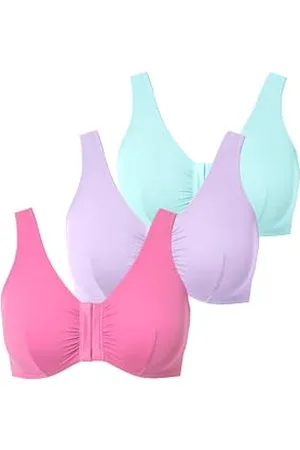 Ulla Popken Bustiers, 3er-Pack, Vorderverschluss, Mikrofaser Lot de 3, , 100D Femmes