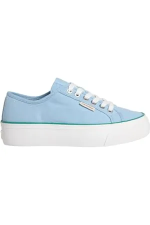 Calvin Klein Femme Vulc Flatform CTN Logo Tag Yw0yw01838 Bas, Blue (Cool Blue/Wild Green), 36 EU