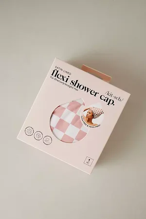 KITSCH Bonnet de douche Flexi doublé de satin chez Anthropologie