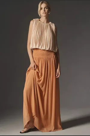 Anthropologie Jupe Longue Transparente Froncée Par Anthropologie par en