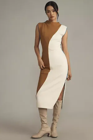 Maeve Robe midi sans manches à blocs de couleurs