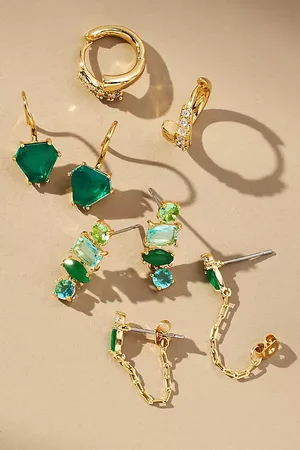 Anthropologie Birthstone Huggie Earrings, Set of 4 par
