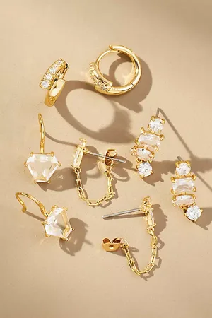 Anthropologie Birthstone Huggie Earrings, Set of 4 par en