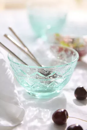 Anthropologie Les Bols à Céréales en Verre Soufflé de Bombay, Lot de 4 en Mint chez