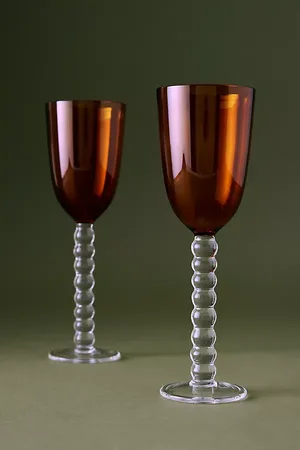 Nkuku Verre à vin Thimma , Lot de 2 en Orange chez Anthropologie