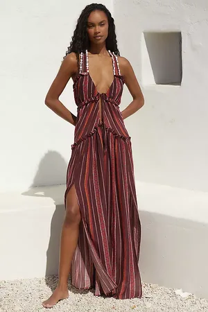 Anthropologie Robe longue à col en V en