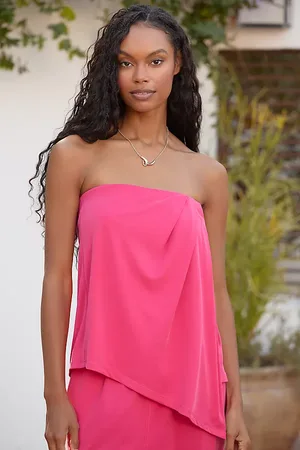 Anthropologie Haut sans bretelles faux-enveloppant en