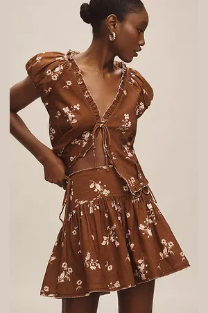 Anthropologie Basque Split Mini Skirt