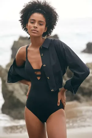 Seafolly Active Deep V One-Piece Swimsuit en