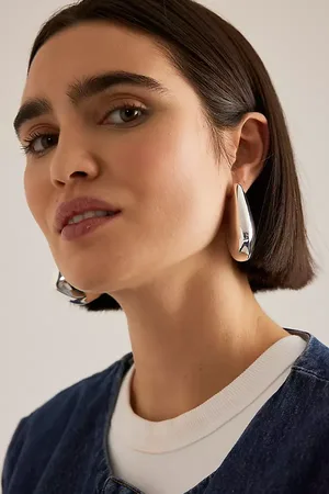 Anthropologie Gold-Plated Oversized Chunky Triangle Earrings en chez