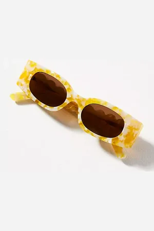 Anthropologie Lunettes de soleil Rectangle à branches ondulées par en