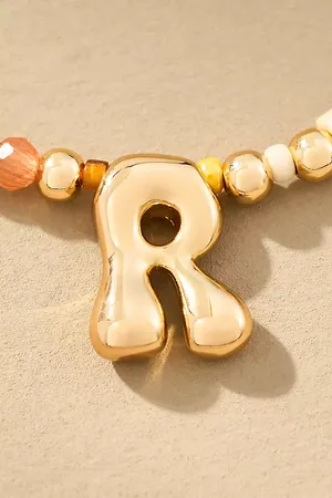 Anthropologie Beaded Bubble Letter Monogram Necklace par