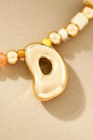 Anthropologie Beaded Bubble Letter Monogram Necklace par