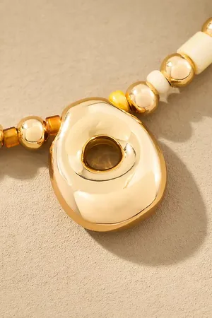 Anthropologie Beaded Bubble Letter Monogram Necklace par