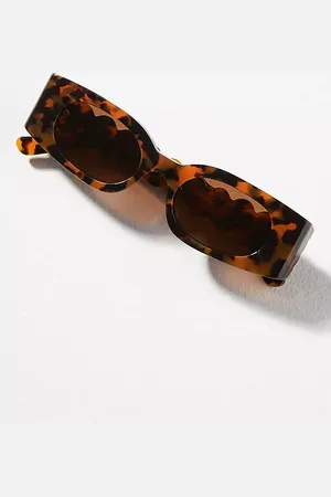 Anthropologie Lunettes de soleil Rectangle à branches ondulées par