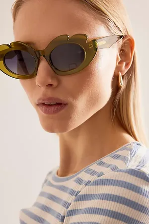 Anthropologie Les Lunettes de Soleil Winnie Acétate Leafy Bubble Cat-Eye par