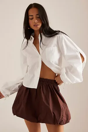 Anthropologie Mini Bubble-Hem Skirt en