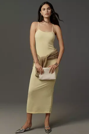 Anthropologie Robe longue sans manches en pointelle en