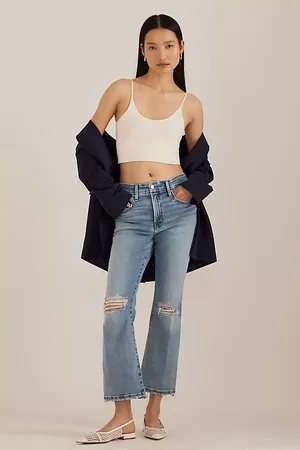 GOOD AMERICAN Soft-Tech Good Legs Cropped Bootcut Jeans en , pour femme