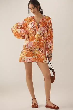 Maeve Mini Kaftan Imprimé à Col Noué en chez Anthropologie