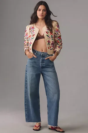 Citizens of Humanity Jeans Crop Taille Haute Ayla à Bords Bruts en , pour femme