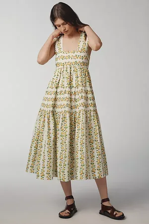 Anthropologie Robe Babydoll Étagée à Encolure Carrée Par Anthropologie par