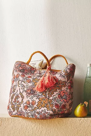 Anthropologie Panier de rangement en tissu imprimé Jylin en Orange chez