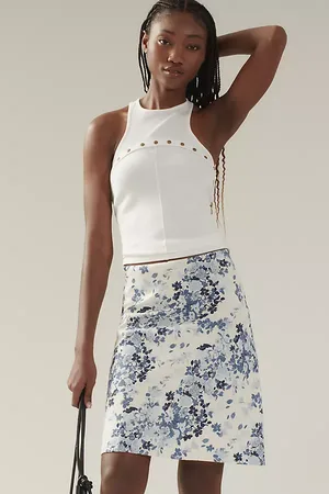 Anthropologie The Tilda Slip Skirt: Linen Knee-Length Edition par