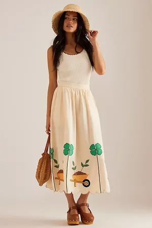 Stella Nova Embroidered Midi Skirt en