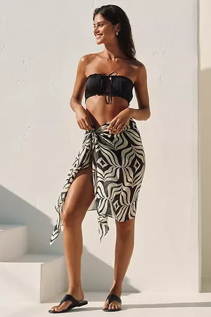 Anthropologie Jupe Sarong en Mousseline de Soie Imprimée en