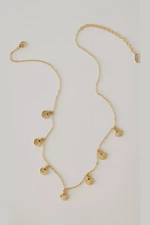 Anthropologie Plated Multi Shell Charm Necklace par