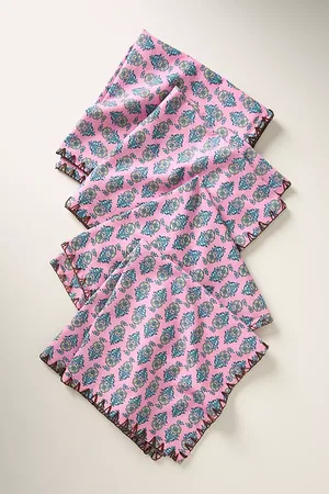Anthropologie Serviettes Oasis de Tanger, Lot de 4 en Pink chez
