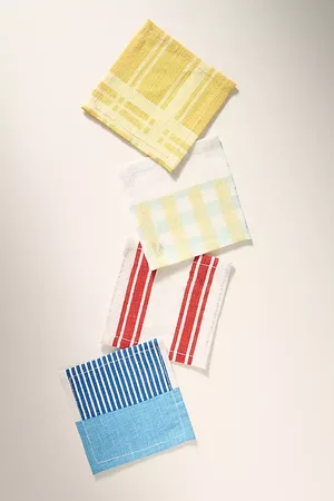 Anthropologie Serviettes de cocktail en lin Margot, lot de 4