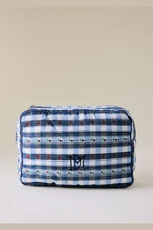 Damson Madder Trousse de Maquillage Matelassée en Blue chez Anthropologie