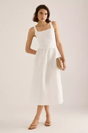Aligne Robe mi-longue en lin sans manches Rosia en