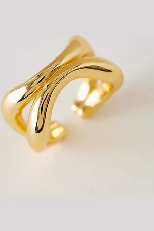 Anthropologie Bague Double Torsadée Plaquée Or par en