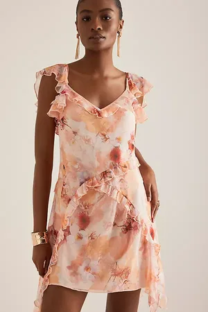 Anthropologie Robe Mini Volants en Mousseline en