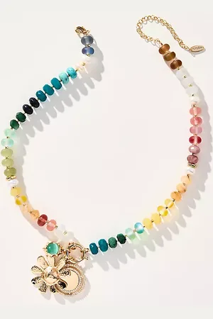 Anthropologie Collier à breloques en perles par