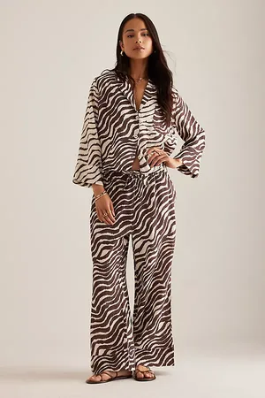 Desmond & Dempsey Ensemble Pyjama Chemise Ample & Pantalon Large