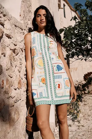 Maeve Robe Mini Droite Sans Manches à Imprimé Fruits en