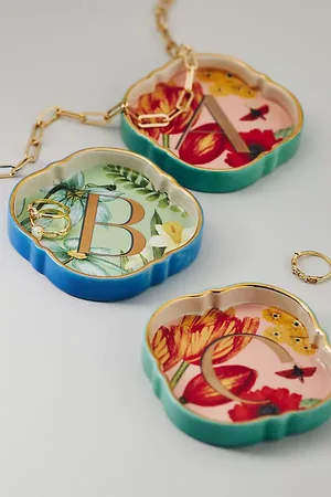 Anthropologie Plat à bibelots en grès monogrammé Eden chez
