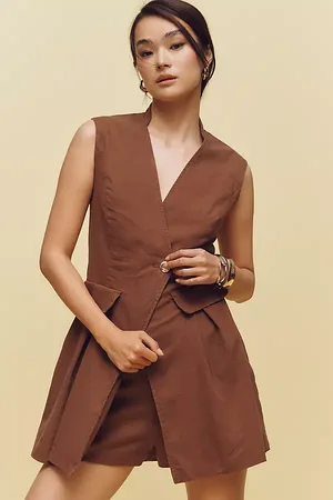 Anthropologie Combinaison Short en Lin Croisée en , pour femme