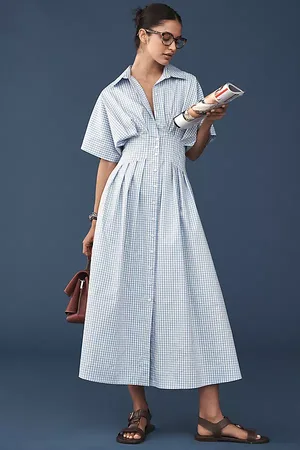 Exquise La Robe Chemise Plissée Tobie à Boutons par
