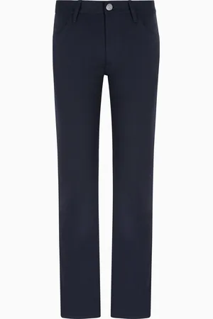 Giorgio Armani Pantalon 5 poches à coupe classique en laine vierge