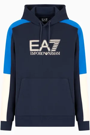 EA7 Sweat-shirt à capuche Visibility en coton mélangé