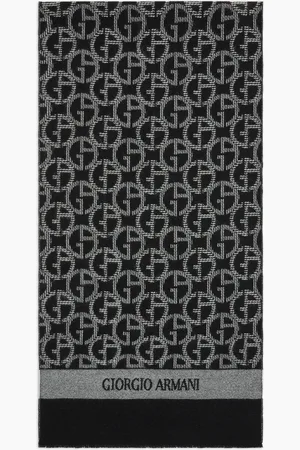 Giorgio Armani Écharpe en laine jacquard monogramme