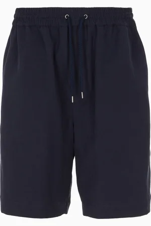 Giorgio Armani Bermuda en toile lyocell et coton à devant plat