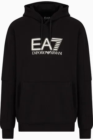 EA7 Sweat-shirt à capuche Visibility en coton mélangé