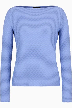 Emporio Armani Pull à encolure bateau en jersey jacquard stretch de nylon
