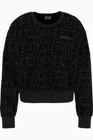 EA7 Sweat-shirt ras-du-cou en coton biologique et modal stretch Graphic Series